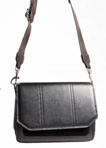 black leather crossover bag