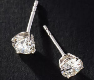  small silver diamond earrings